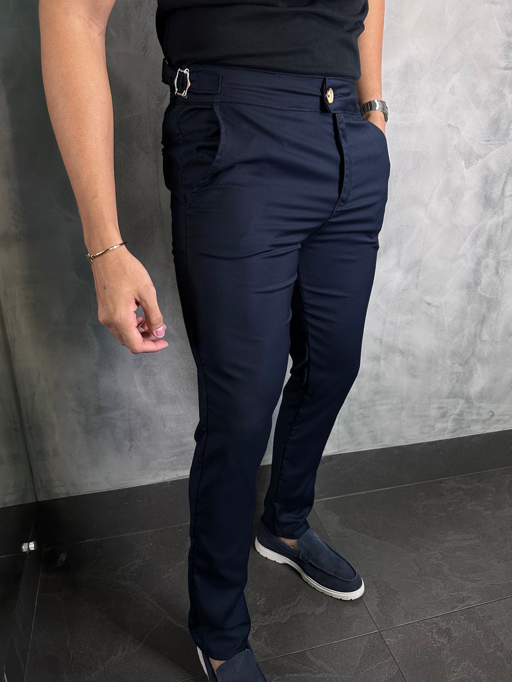 Calça Alf. Veneza Ponto H Azul Petróleo