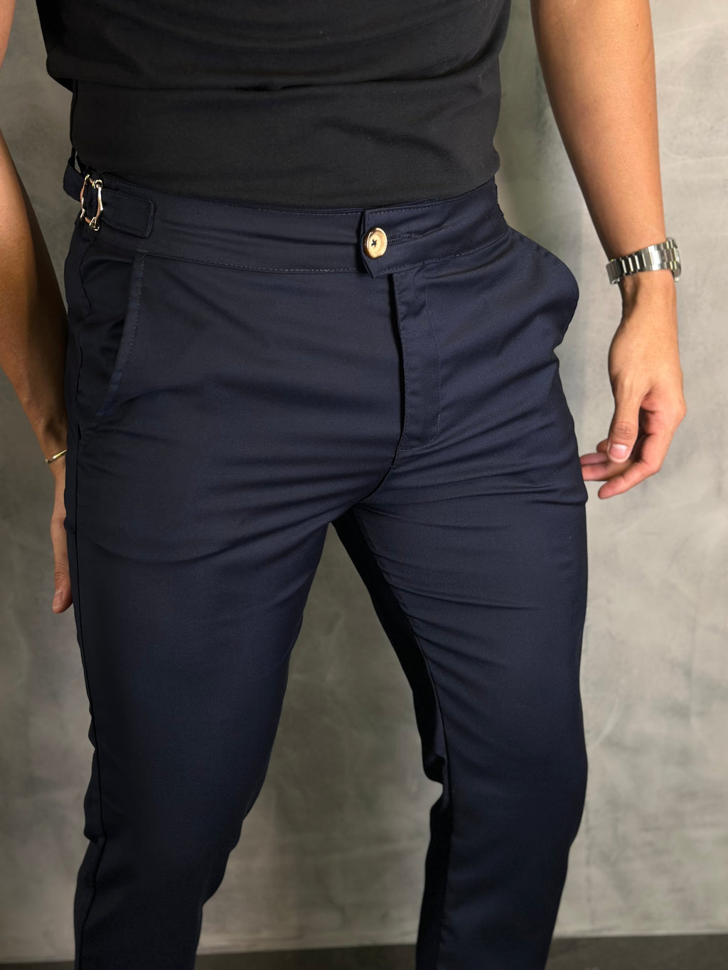 Calça Alf. Veneza Ponto H Azul Petróleo