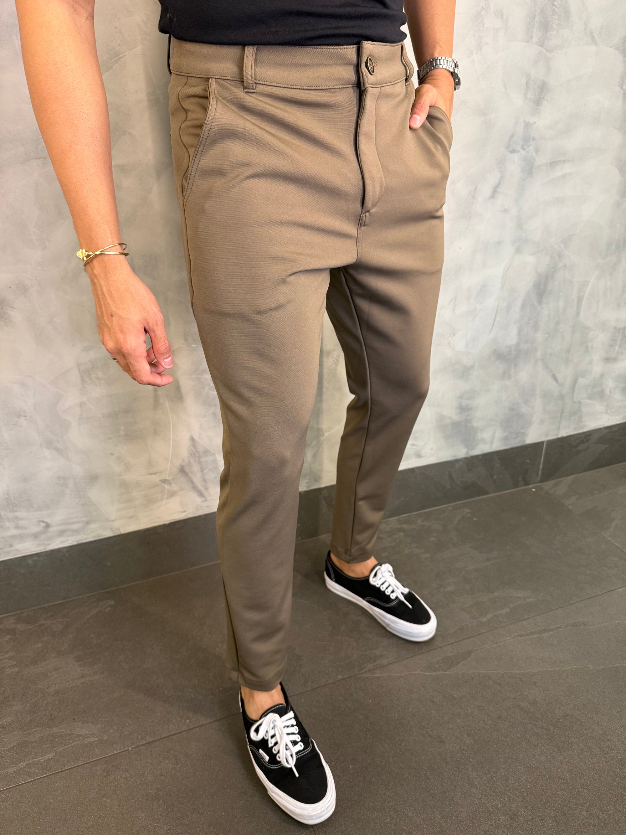 Calça Malha Roma Dlz Marrom Funghi