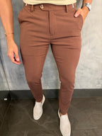 Calça Alf Atenas Ajuste Fivela Ponto H Café