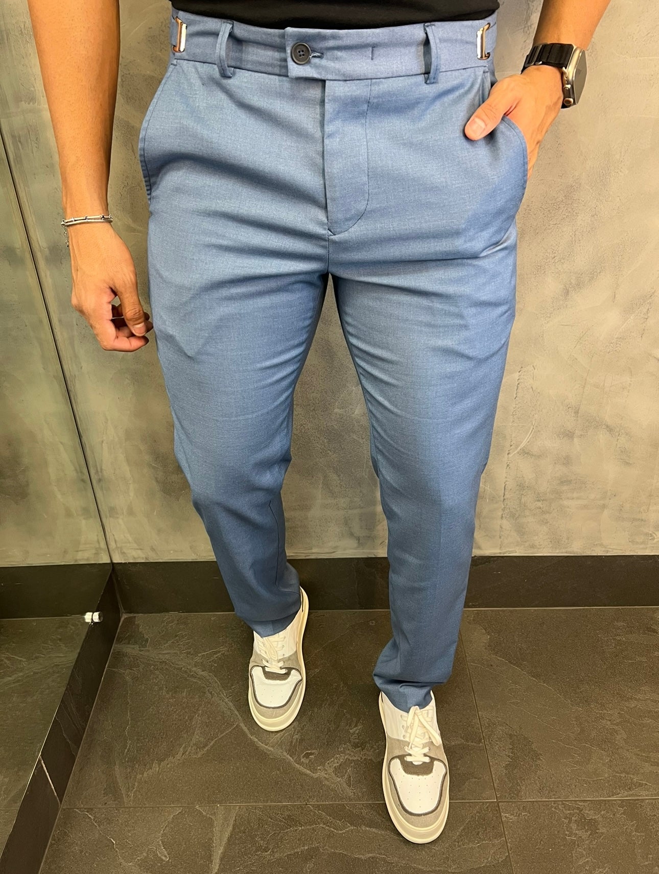 Calça Alf Slim Stretch Com Ajuste Fivela Barezy