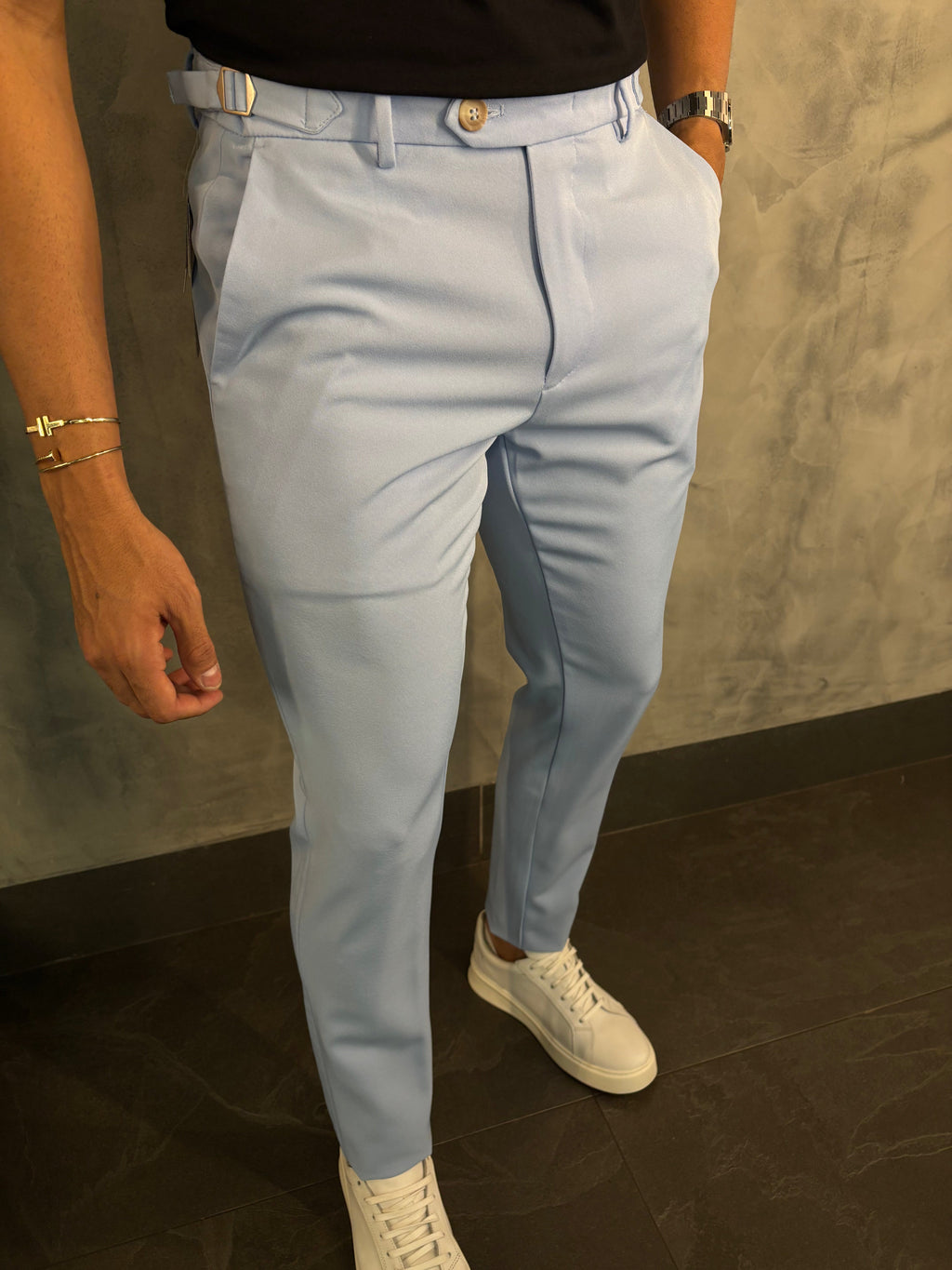 Calça Alf. Verona Ajuste Lateral Ponto H Azul Bb