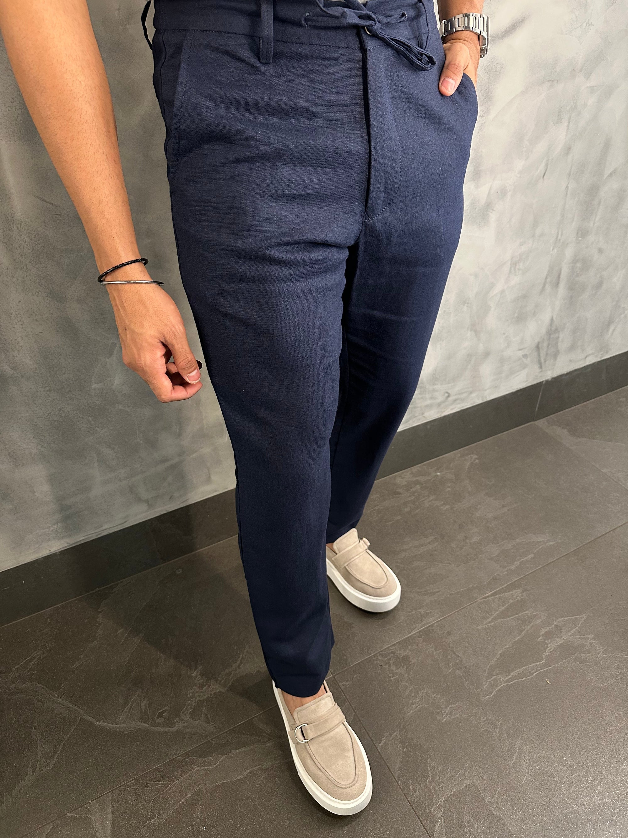 Calça Relax Rami Com Elástico E Cadarço Barezy