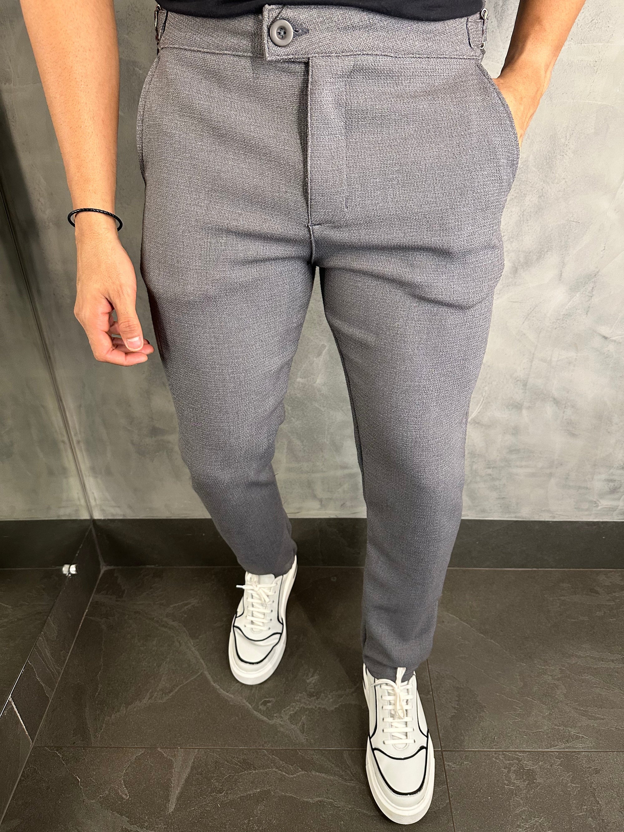 Calça Alf. Linhão Com Regulador Ponto H Chumbo