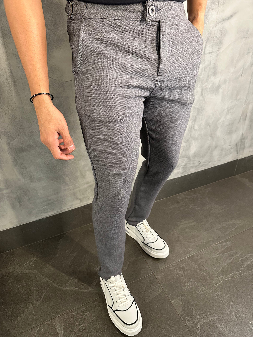 Calça Alf. Linhão Com Regulador Ponto H Chumbo