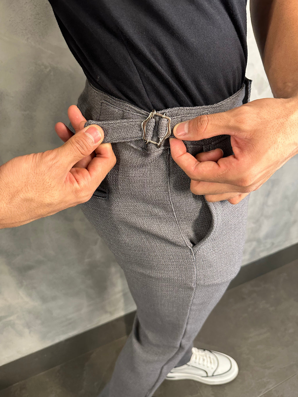 Calça Alf. Linhão Com Regulador Ponto H Chumbo