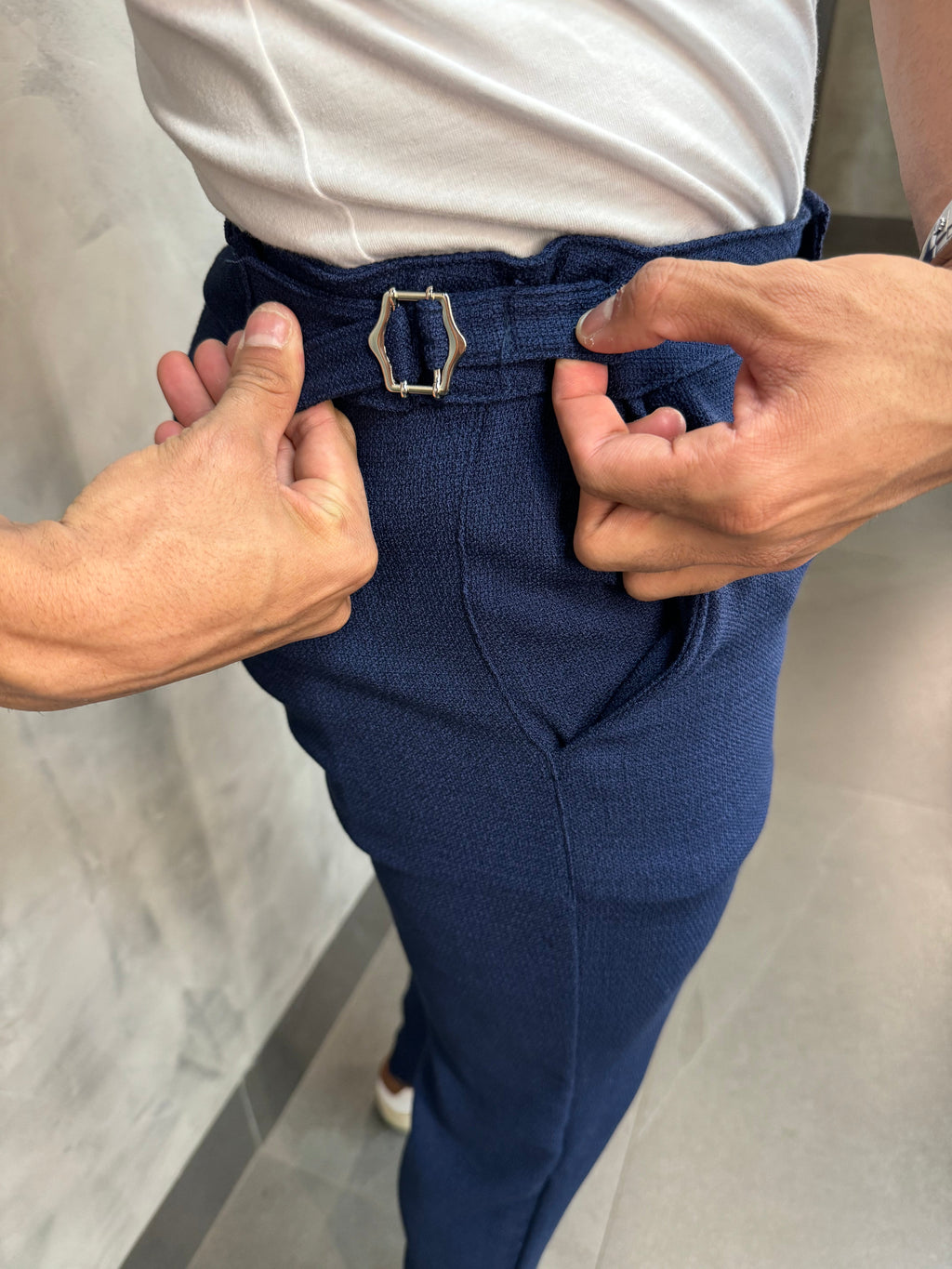 Calça Alf. Linhão Com Regulador Ponto H Marinho