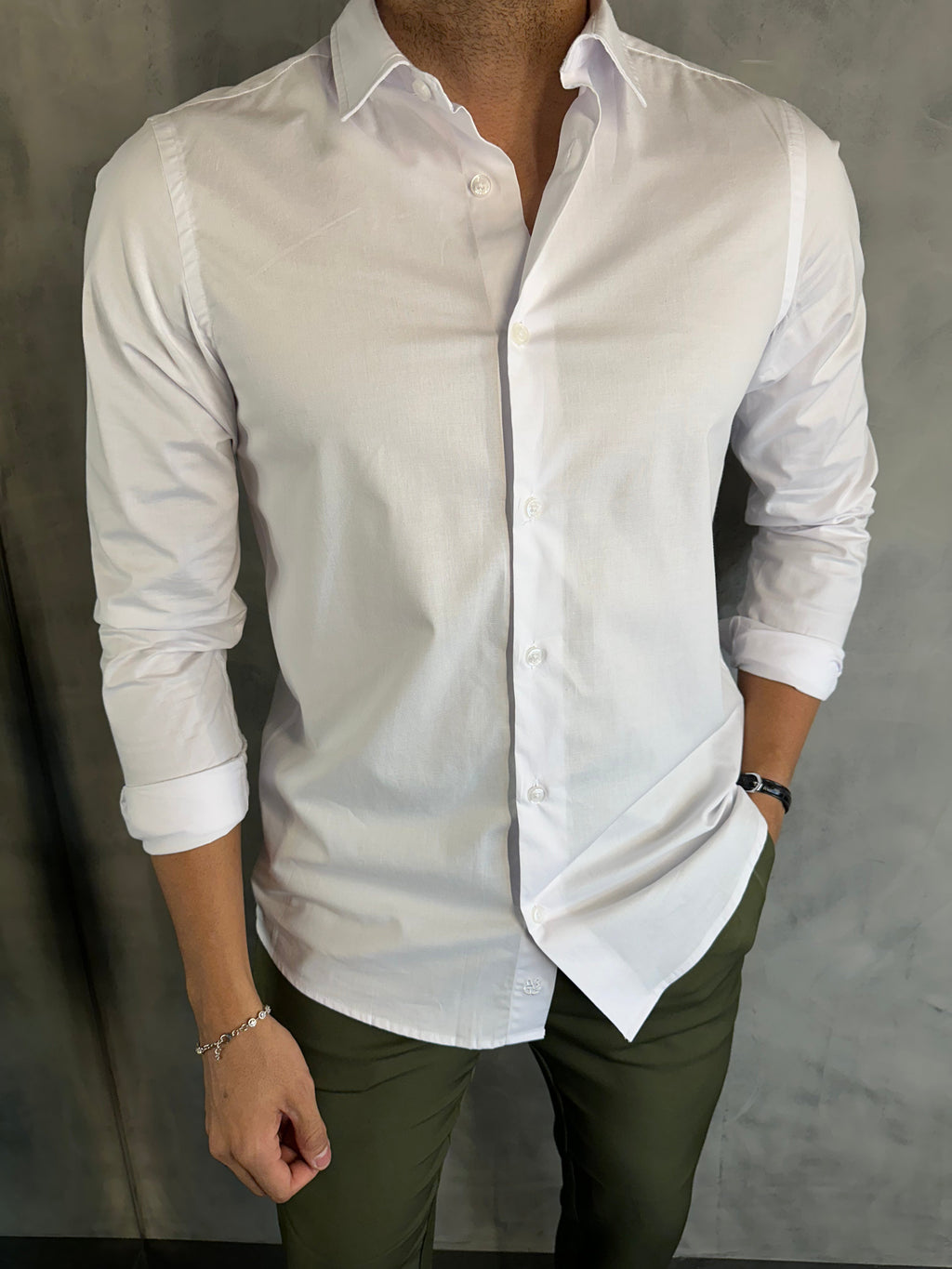 Camisa M/L Tricoline Básica Simples Reserva Branco