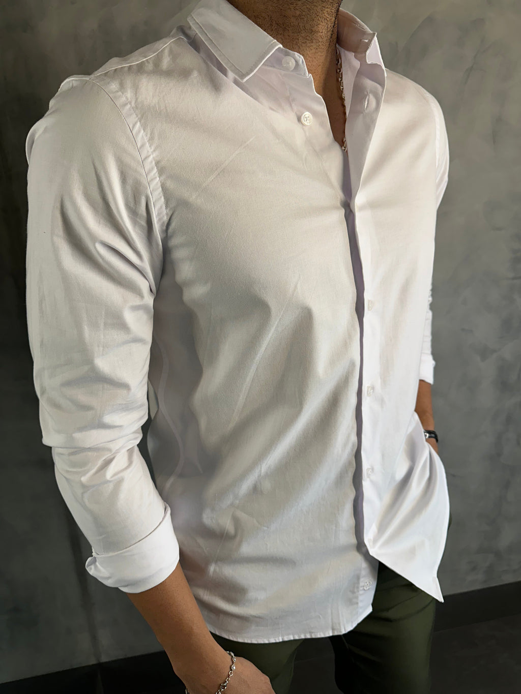 Camisa M/L Tricoline Básica Simples Reserva Branco