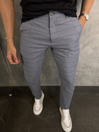 Calça Alf. Sarja Skinny Fio Tinto Xadrez Barezy