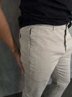 Calça Alf. Sarja Skinny Stretch Bolso Zíper Barezy