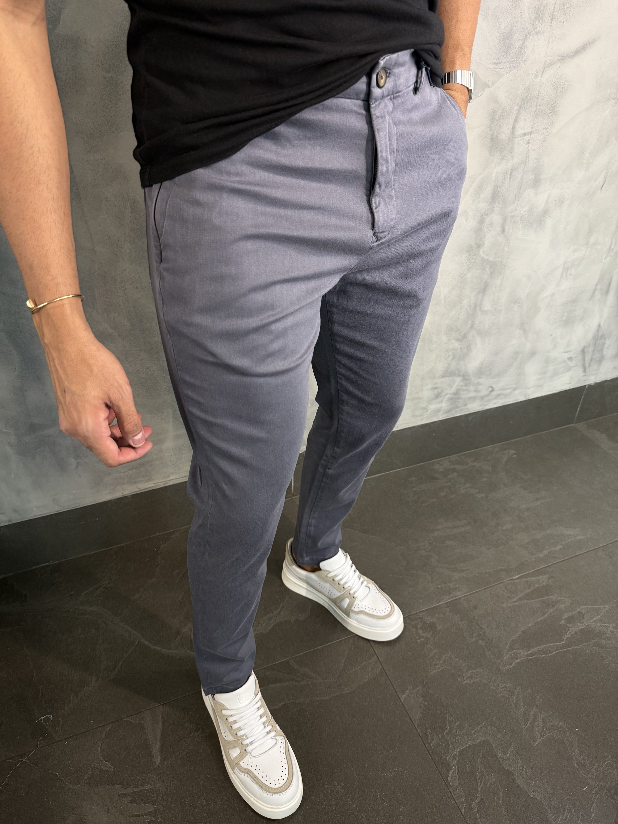 Calça Alf. Sarja Skinny Stretch Bolso Zíper Barezy