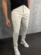 Calça Alf. Sarja Skinny Stretch Bolso Zíper Barezy