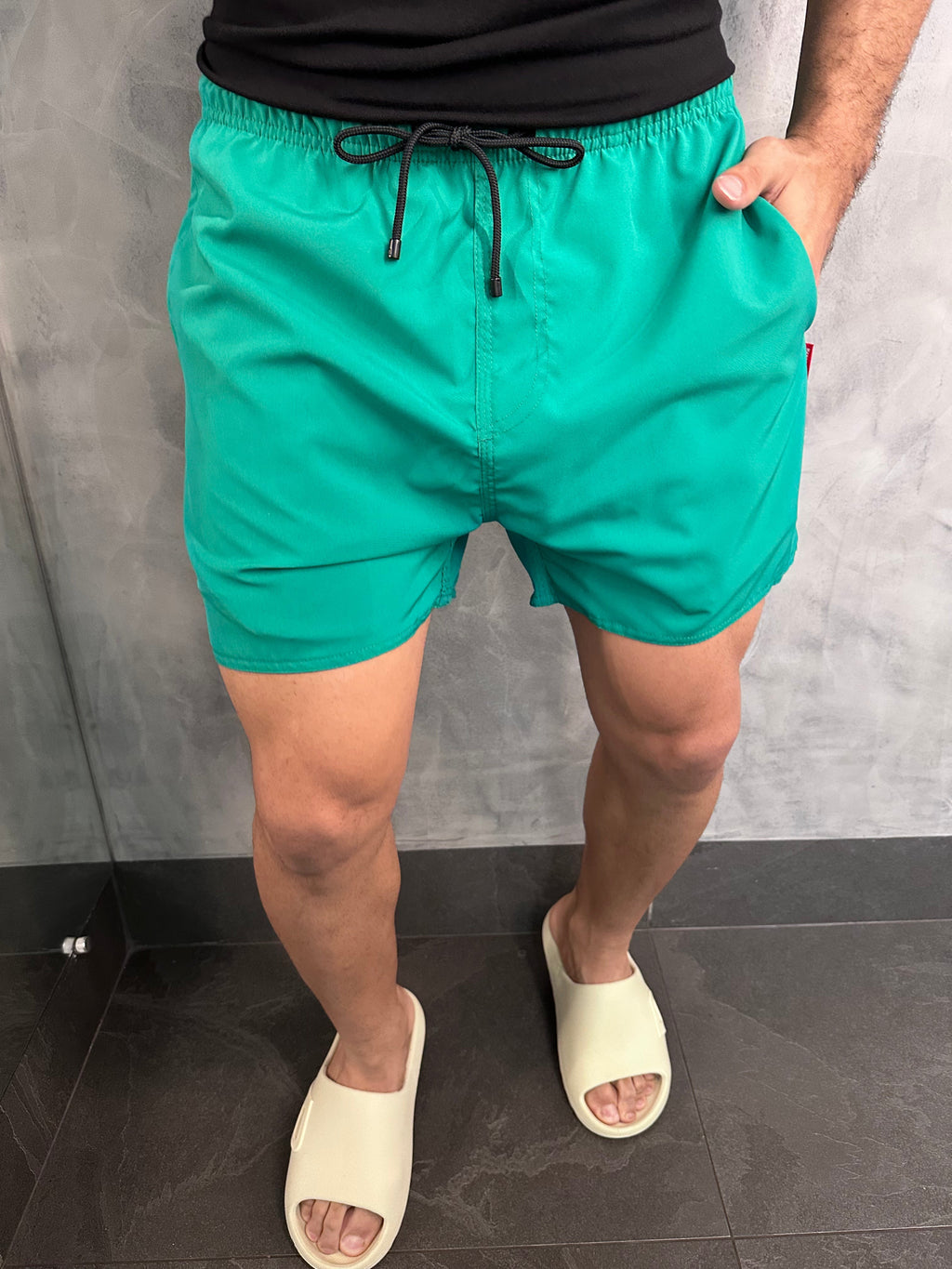 Short Praia Liso Básico Rsv Verde Bandeira