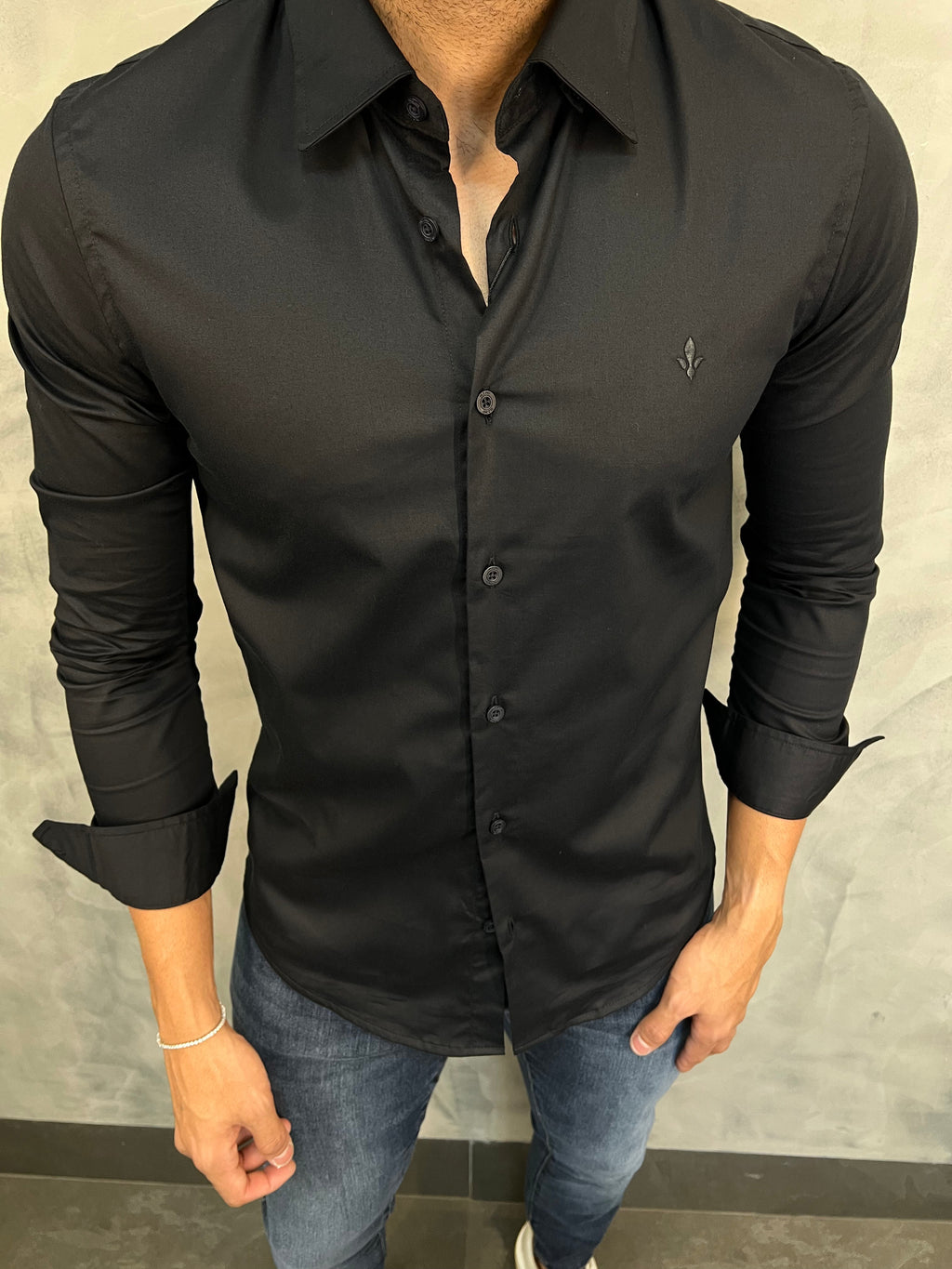 Camisa Algodão Egípcio Slim Select M/L Dlz Preto