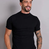 Camiseta Slim Gola Média Preta