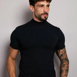 Camiseta Slim Gola Alta Preta