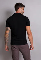 Camisa Polo Ziper Preta