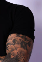 Camiseta Gola Padre Zíper Preta