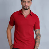 Camisa Polo Italiana Tricot Vermelha