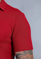 Camisa Polo Italiana Tricot Vermelha