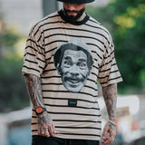 Conjunto Camiseta Oversized Seu Madruga Bege E Shorts Preto