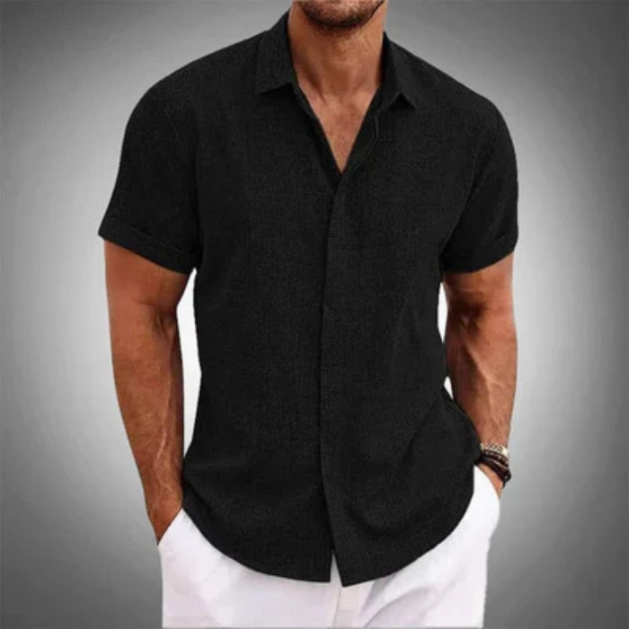 Camisa De Linho Manga Curta Masculina