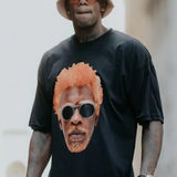 Conjunto Camiseta Oversized Seu Jorge Preta E Shorts Preto