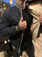 Jaqueta Premium Casual Reversivel Bege/Preta