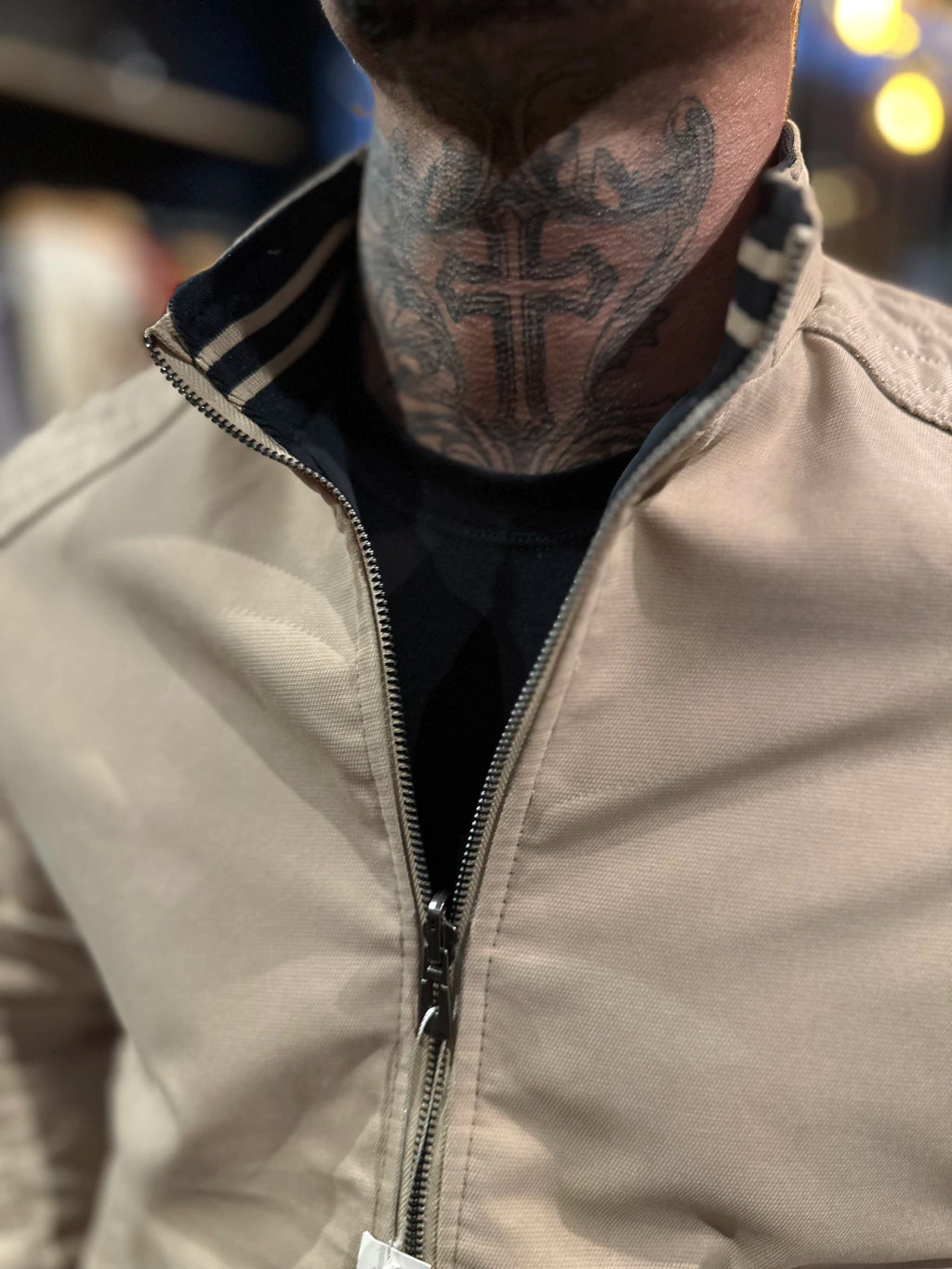 Jaqueta Premium Casual Reversivel Bege/Preta