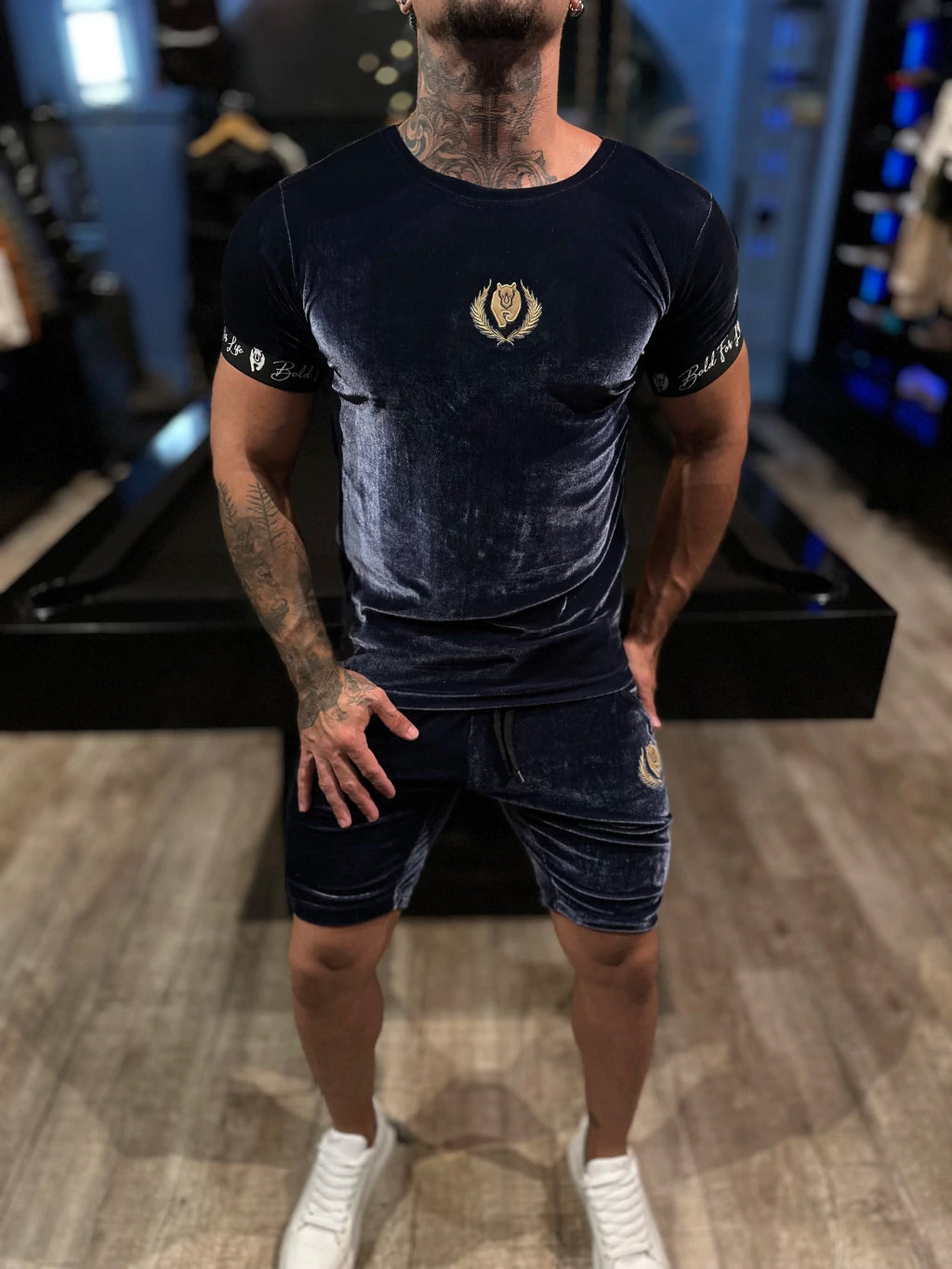 Conjunto Veludo Molhado Blue