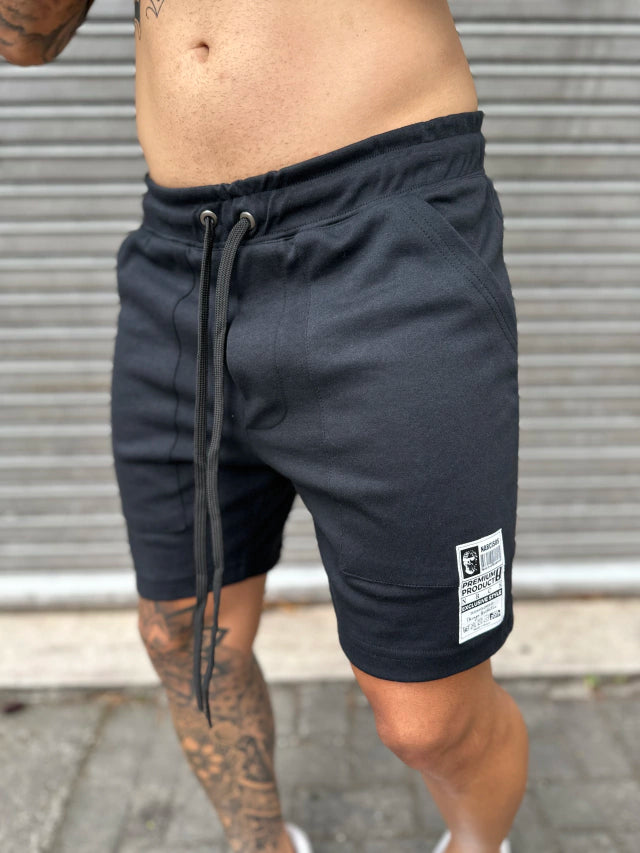 Conjunto Camiseta Oversized Seu Jorge Preta E Shorts Preto