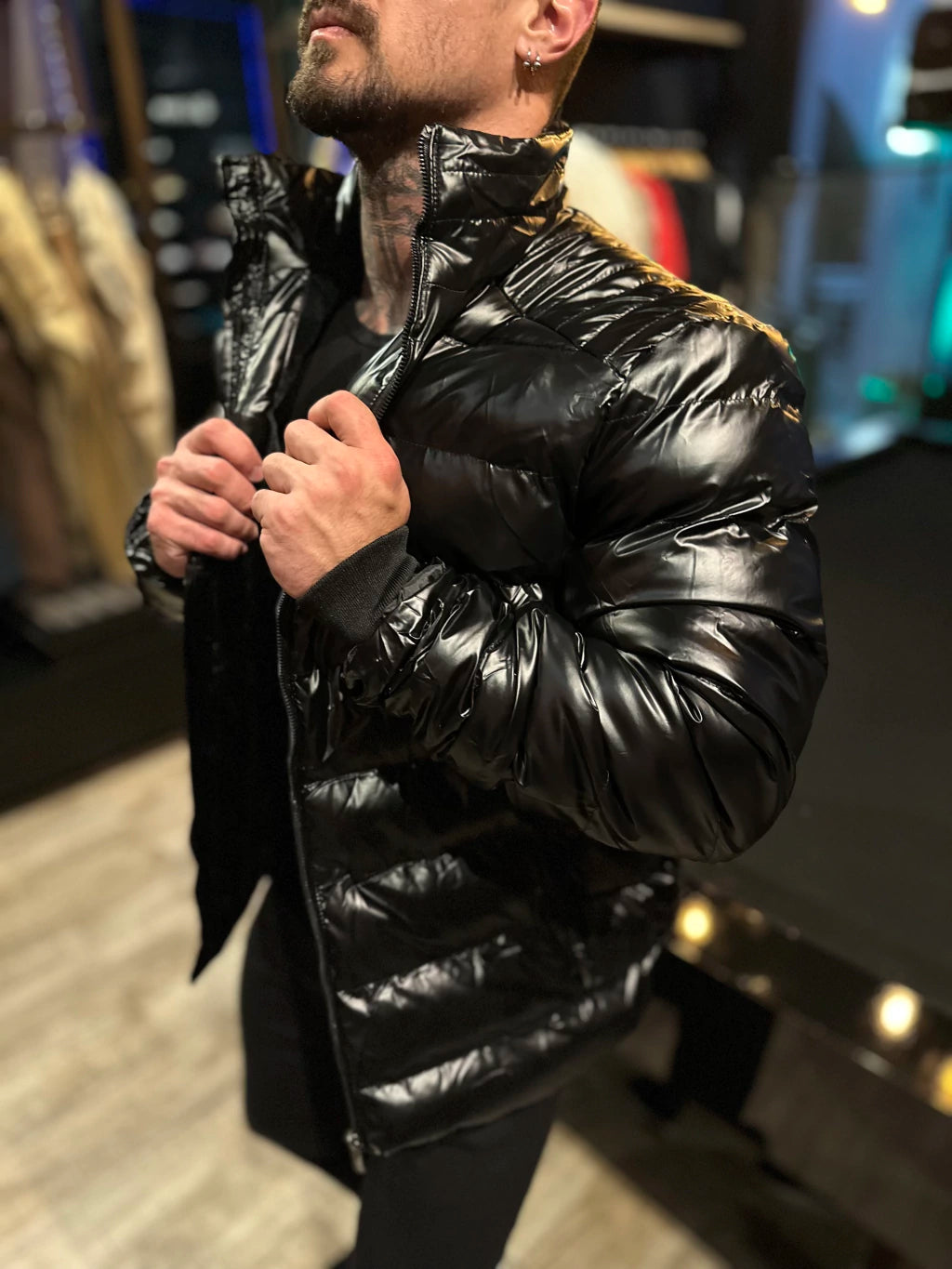 Jaqueta Puffer Premium Perolizada Preta