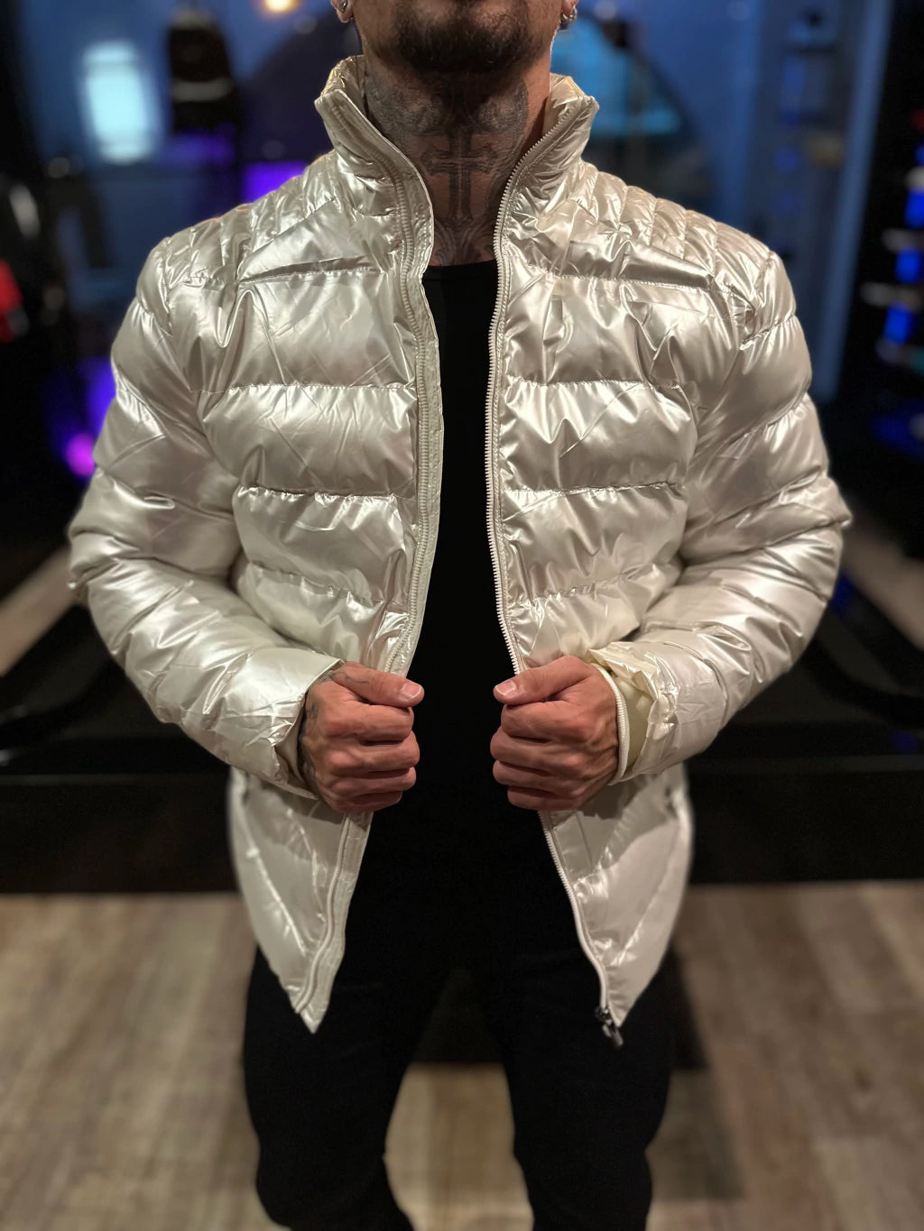 Jaqueta Puffer Premium Perolizada Branca