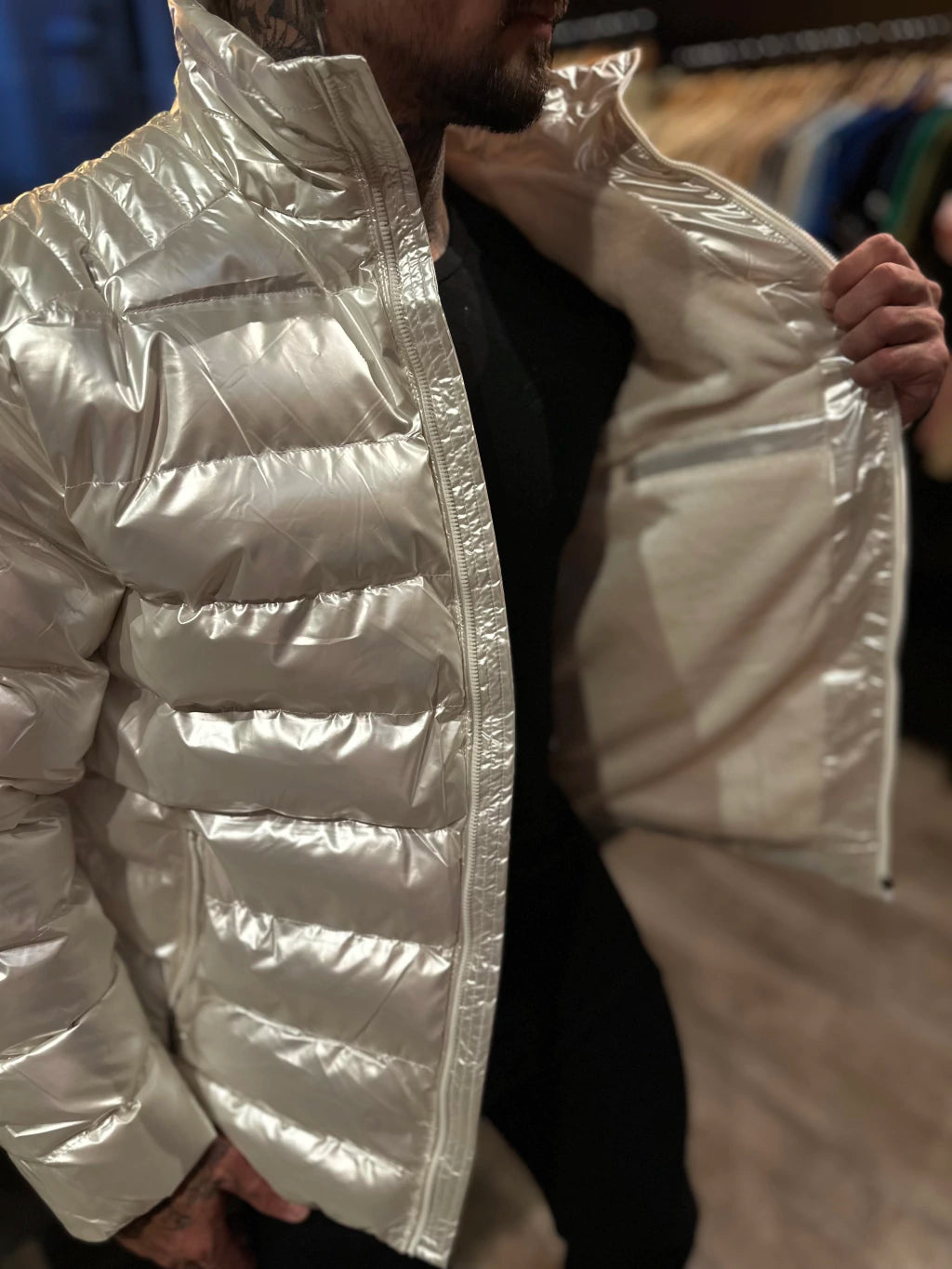 Jaqueta Puffer Premium Perolizada Branca