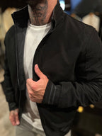 Jaqueta Premium Casual Reversivel Preta/Chumbo