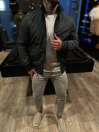 Jaqueta Premium Casual Reversivel Preta/Chumbo