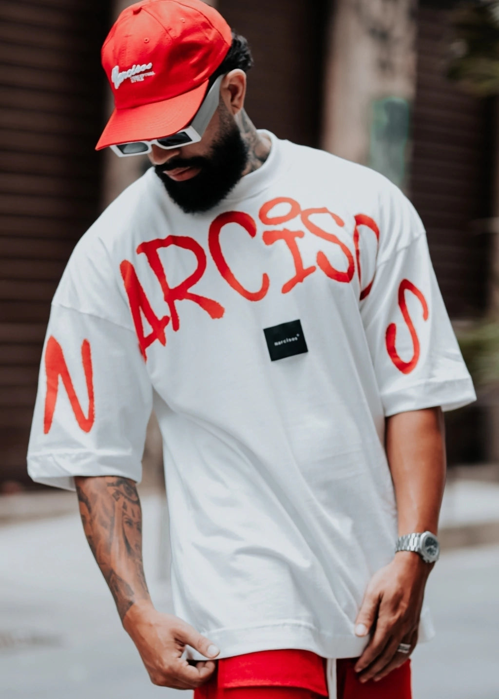 Conjunto Oversized Grafite Vermelho