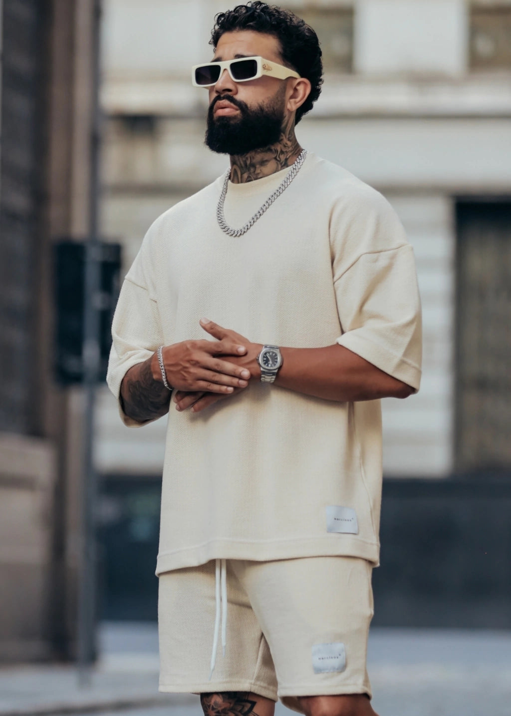 Conjunto Oversized Texturizada Bege