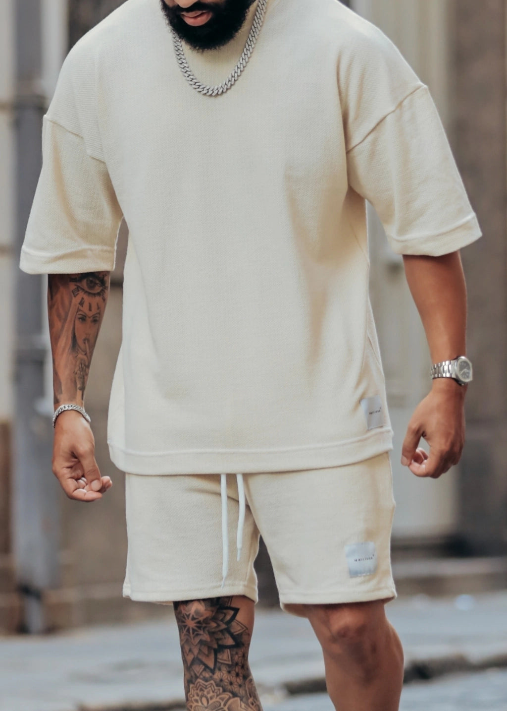 Conjunto Oversized Texturizada Bege