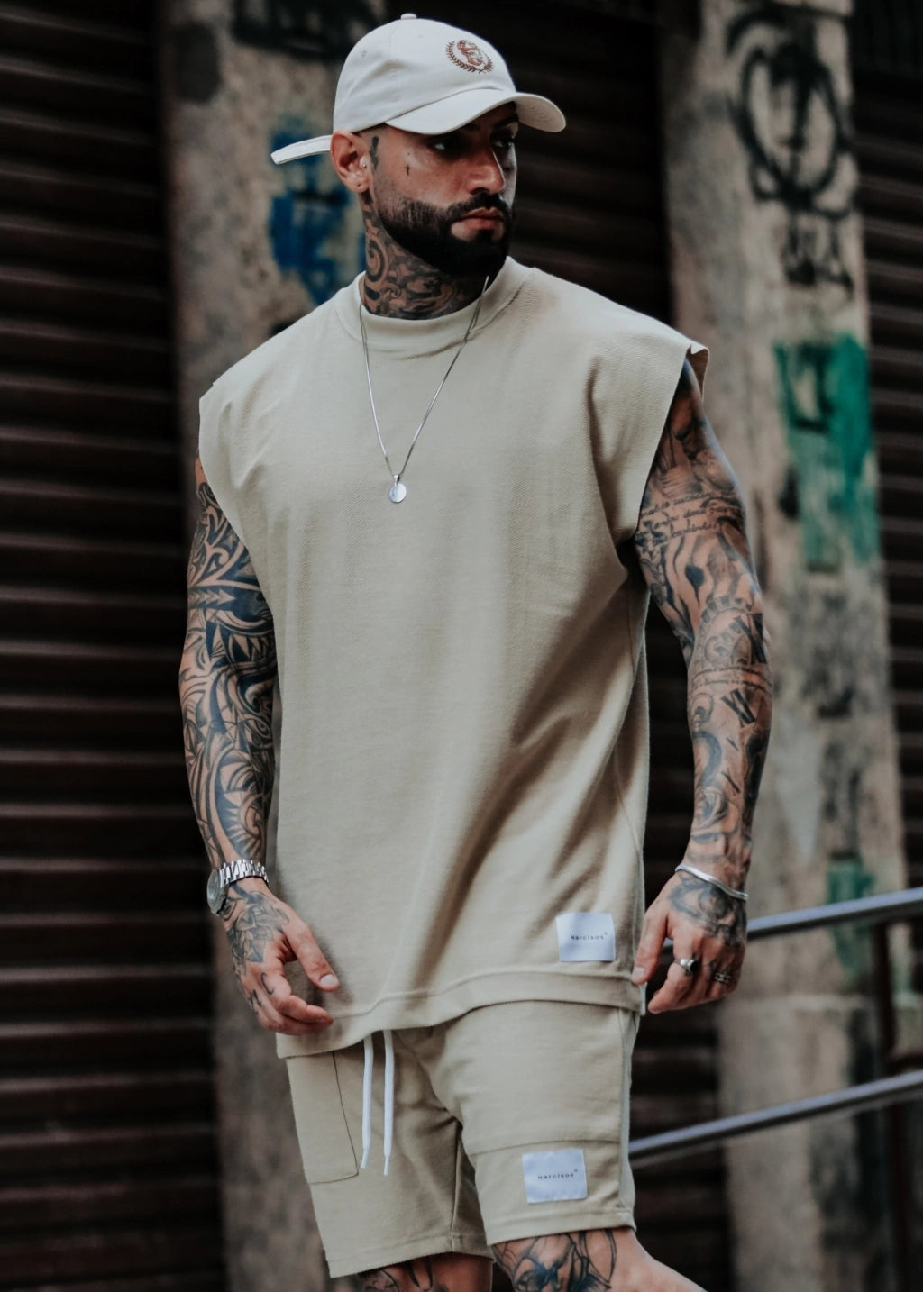 Conjunto Regata Machão Basic E Shorts Bege