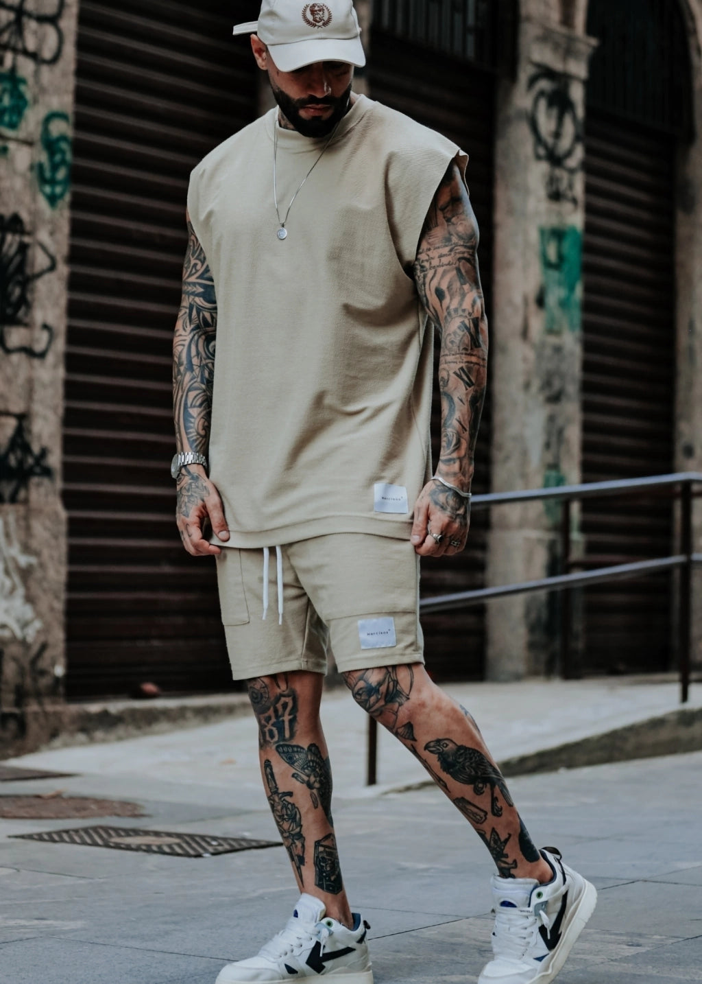 Conjunto Regata Machão Basic E Shorts Bege