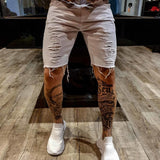 Bermuda Jeans Branca Destroyed