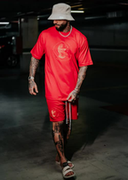 Conjunto Moletinho Over Lost Vermelho