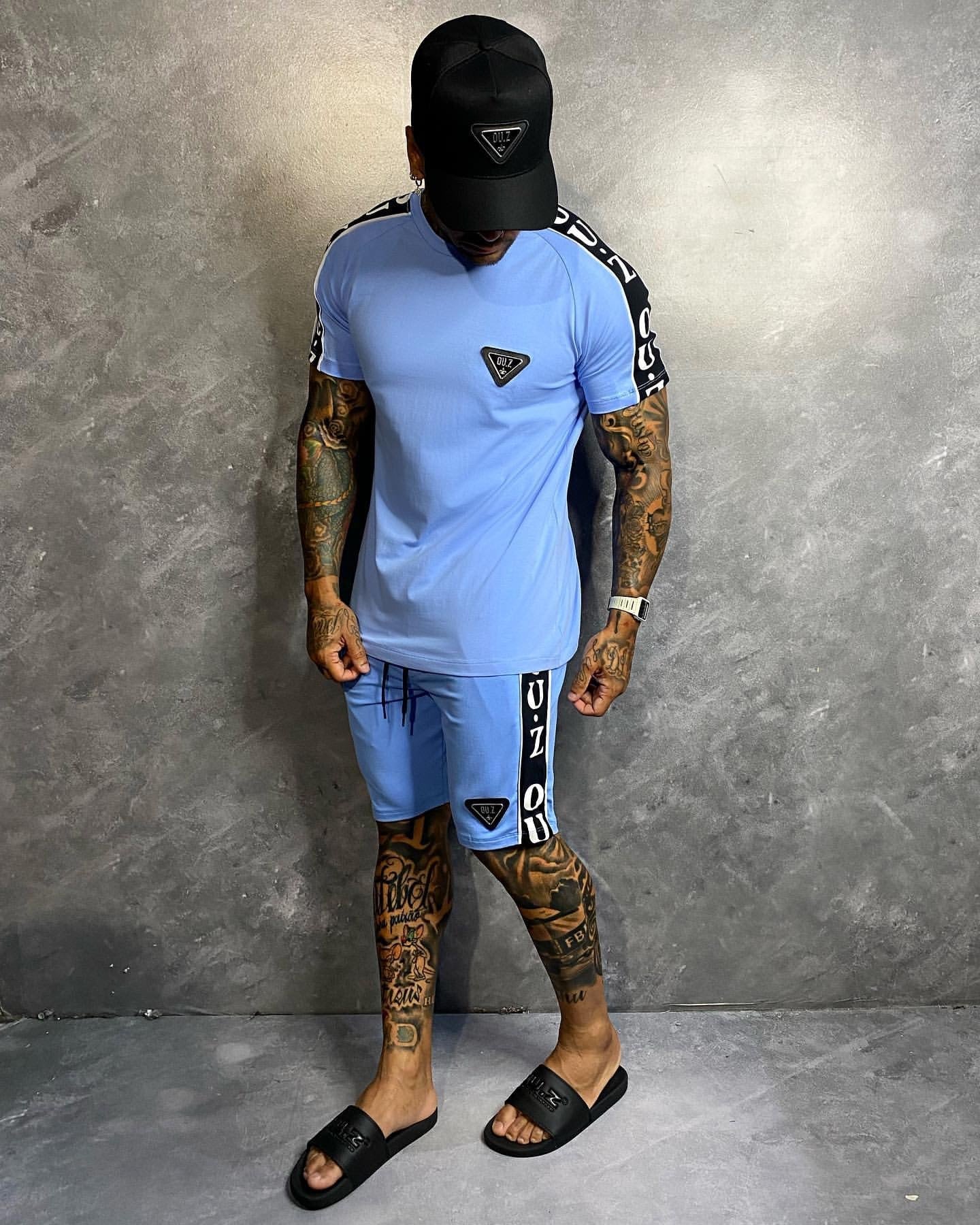 Conjunto Slim Camiseta E Shorts Azul