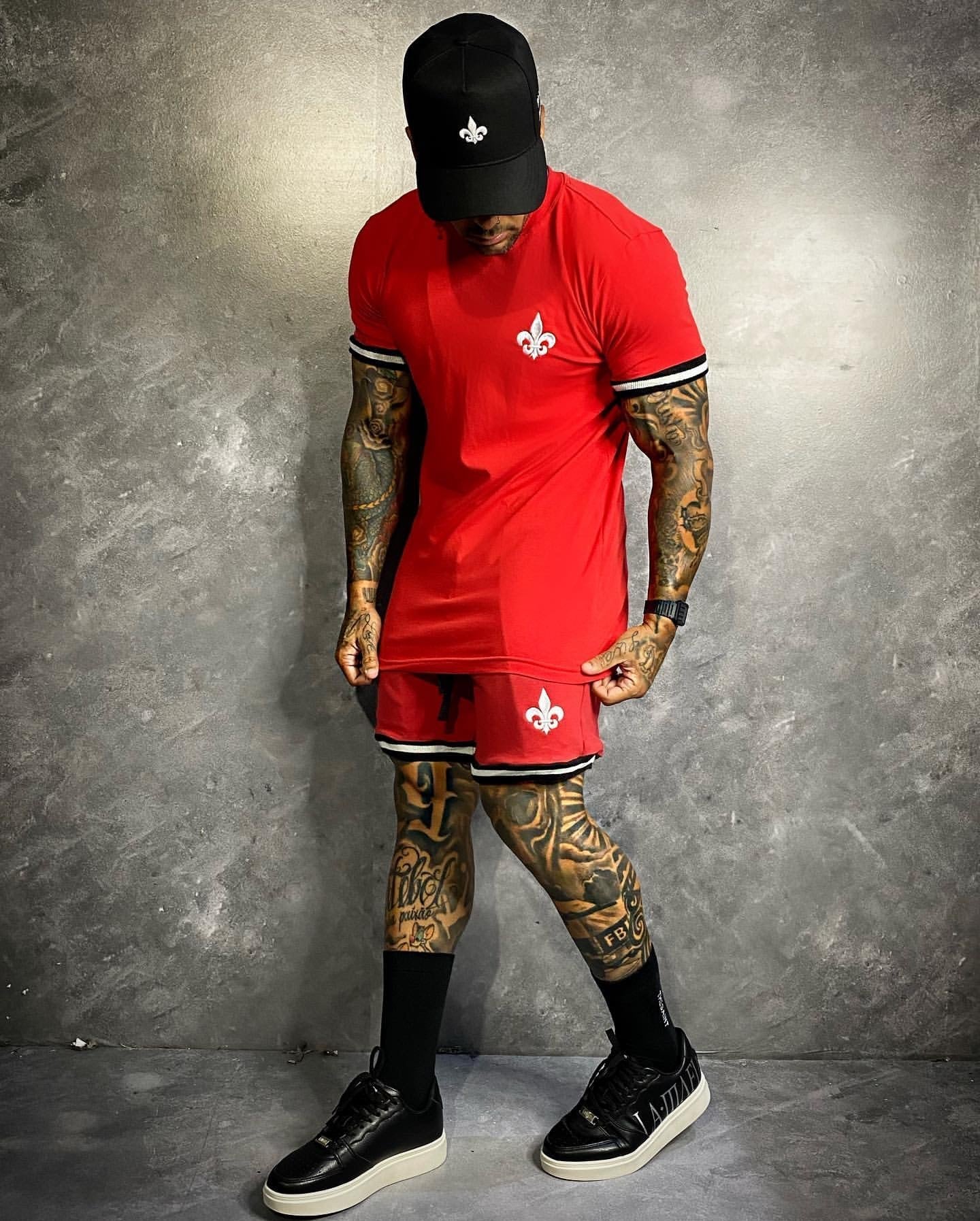 Conjunto Slim Camiseta E Shorts Vermelho