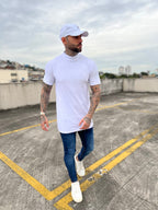 Camiseta Canelada Gola Alta Branca