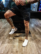 Bermuda Jeans Black Amassada Destroyed