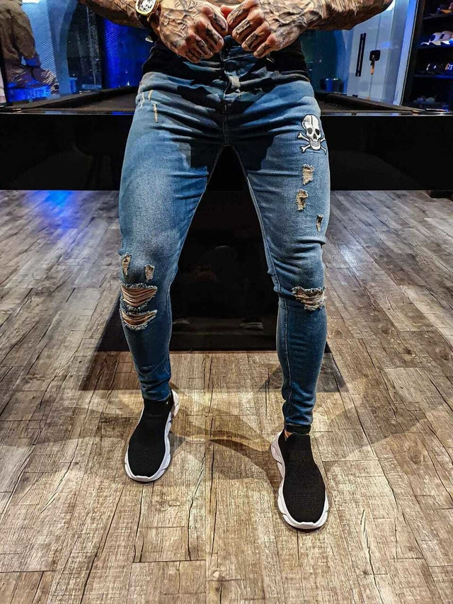 Calça Jeans Skull Destroyed