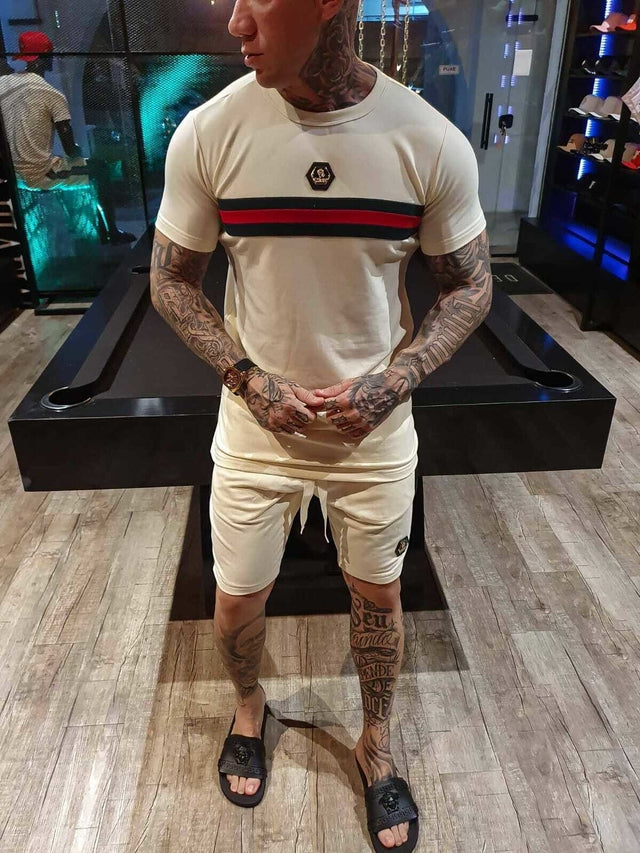 Conjunto Camiseta E Bermuda Cream
